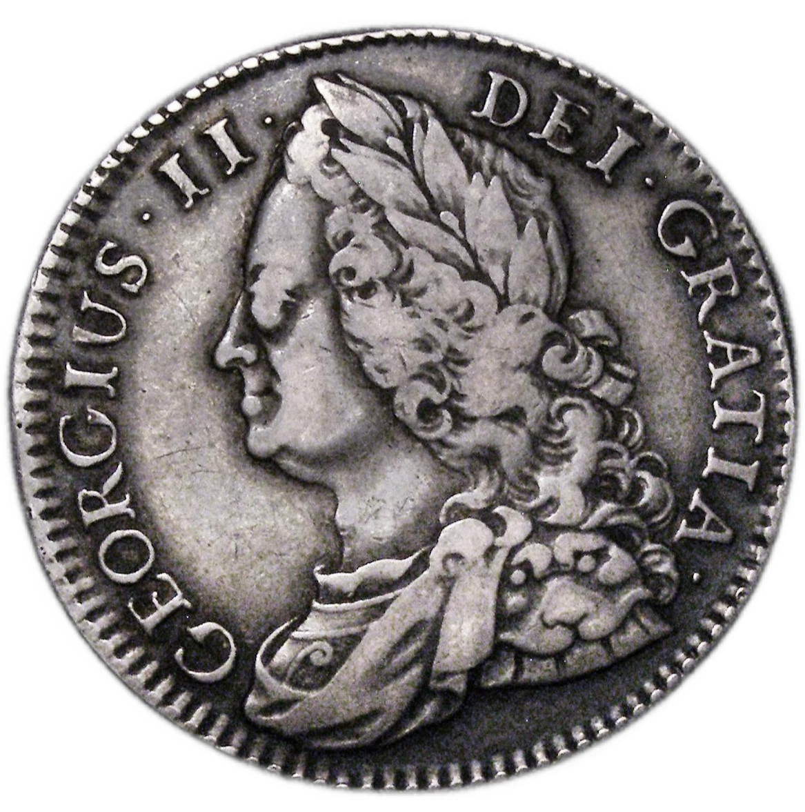 1745 over 3 Lima Halfcrown obverse