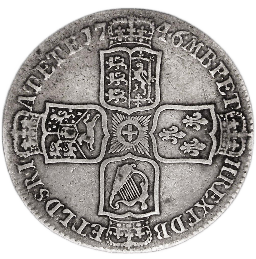 1746 Lima Halfcrown V over U reverse