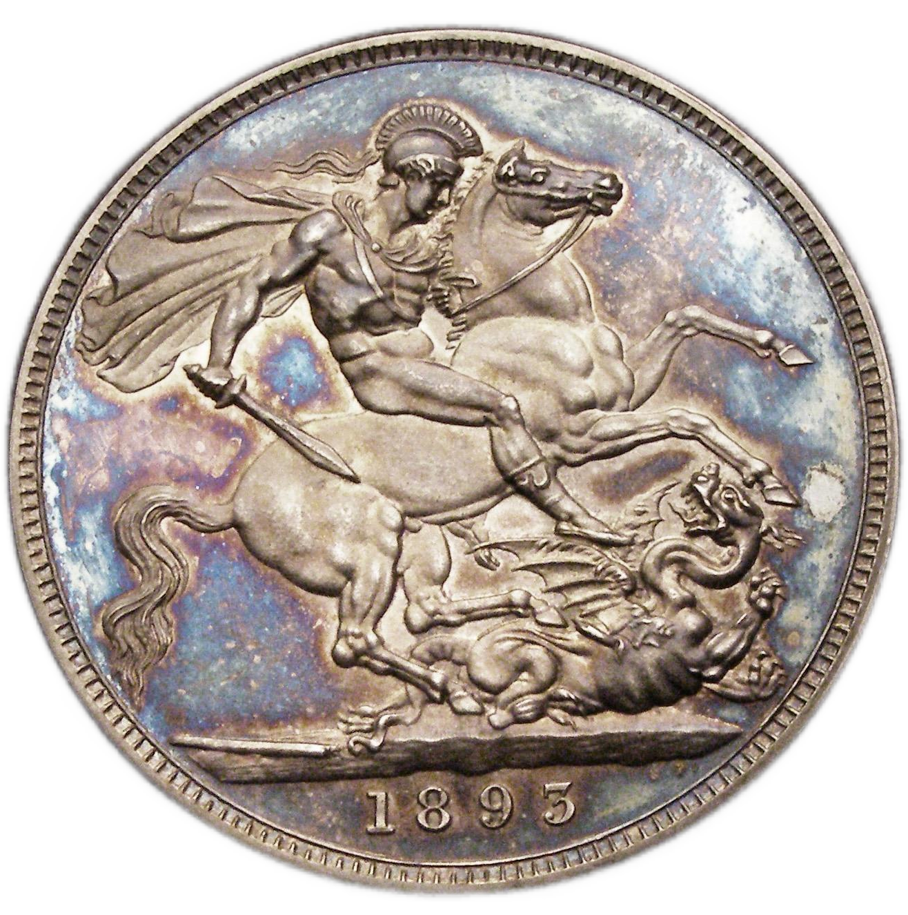 1893 Victoria Crown proof strike reverse